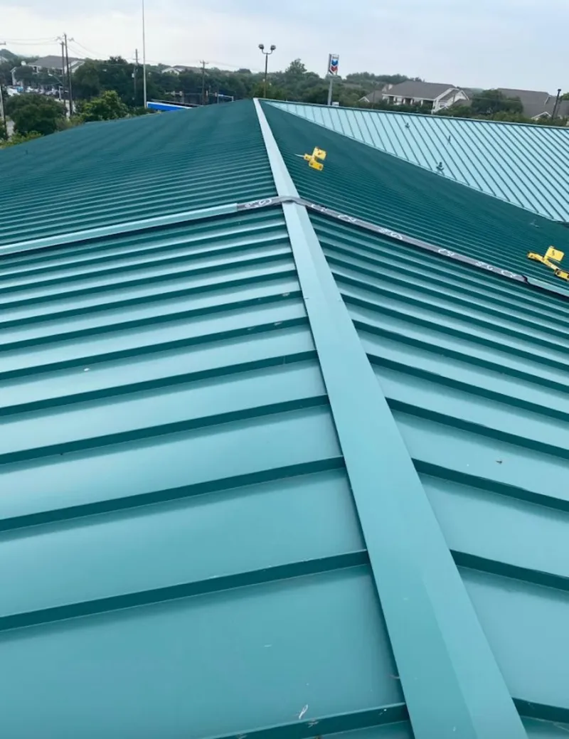 Green commercial metal roof ridge and valley for Metal Roof Repair in Sylacauga